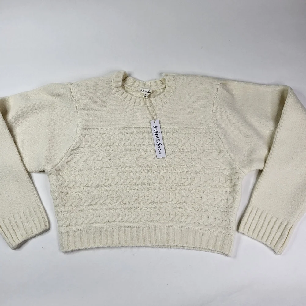 For Love & Lemons Ivory Dominique Sweater sz 2X - Picture 2 of 5